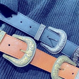 NWOT 2 vintage style belts: black & brown